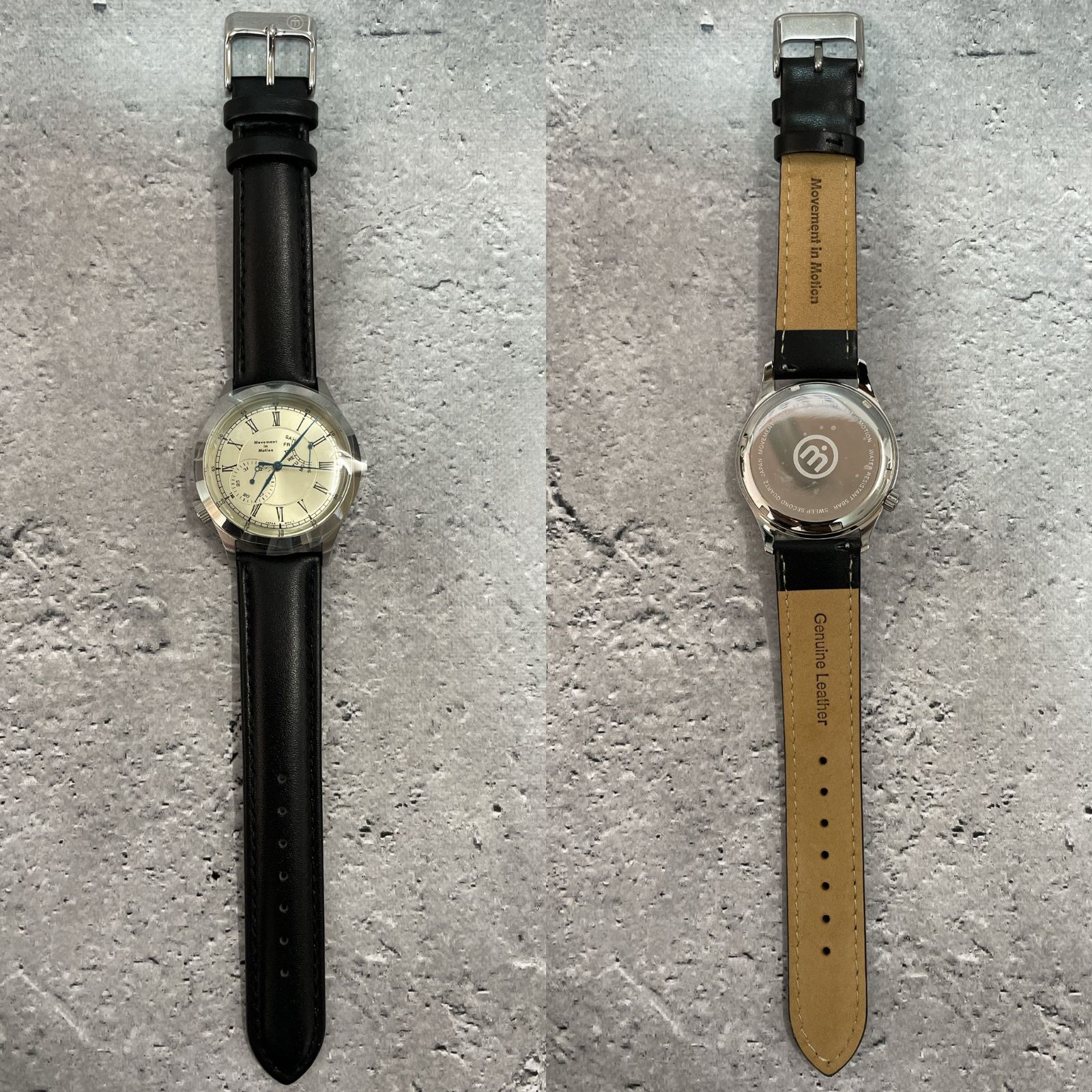 TICTAC メンズ腕時計 MIM-CR03-SS/GD アナログ レザーベルト ブラック