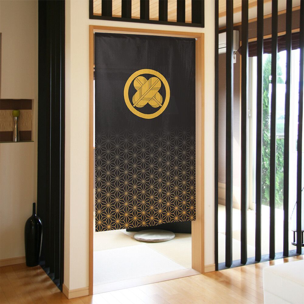 のれん 暖簾 目隠し 和柄 家紋 丸に揚羽蝶 85x150cm 日本製