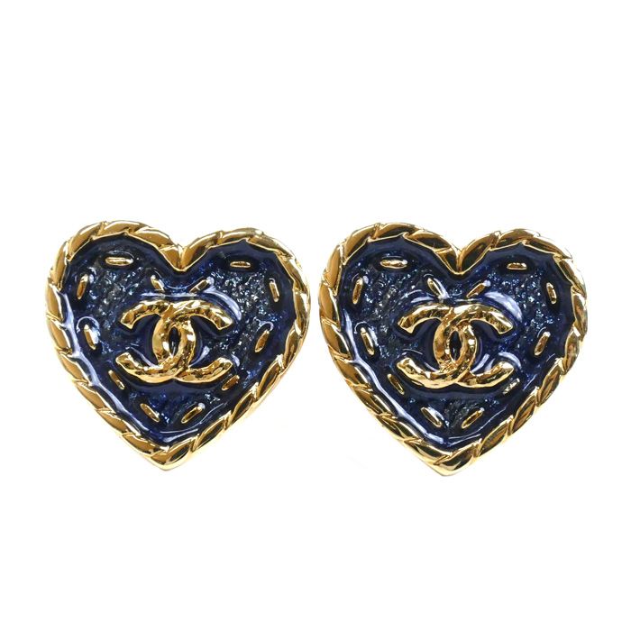 CHANEL シャネル GP ココマーク ハート イヤリング ABC742 10.6g  