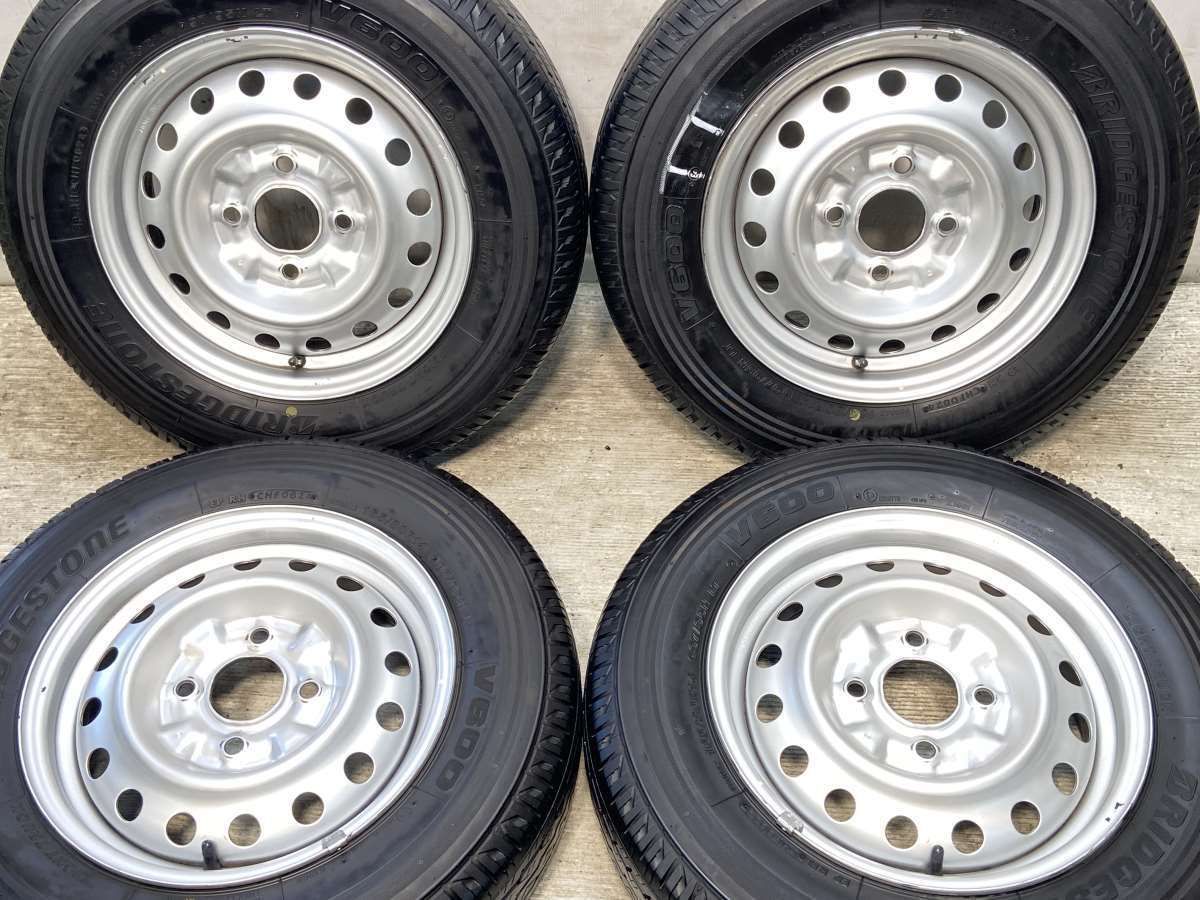 165/80R14 97/95LT nブリヂストン V600 n日産純正 n14x5.0 114.3-4穴 n