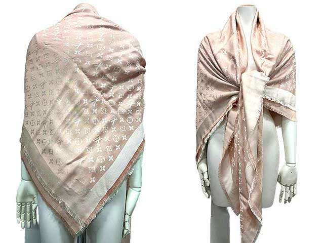 ルイヴィトン LOUIS VUITTON ショール モノグラム ピンク M72046  