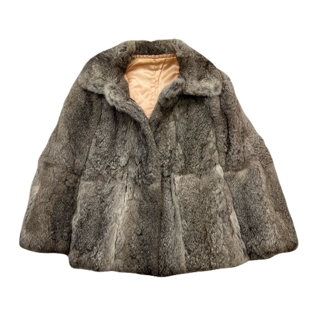 【マックスアンドコー】黒毛皮コートラビットファー襟付きゴージャス13M ゴージャス フォックス＆ラビットファーコート マックスアンドコー】黒