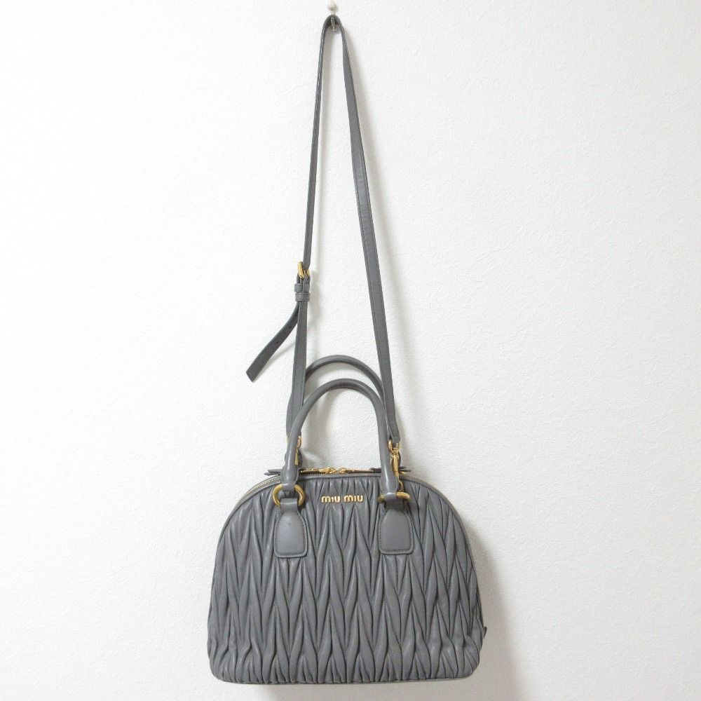 新品MIUMIU 2wayトートバッグ RR1945 POMICE(グレー系)