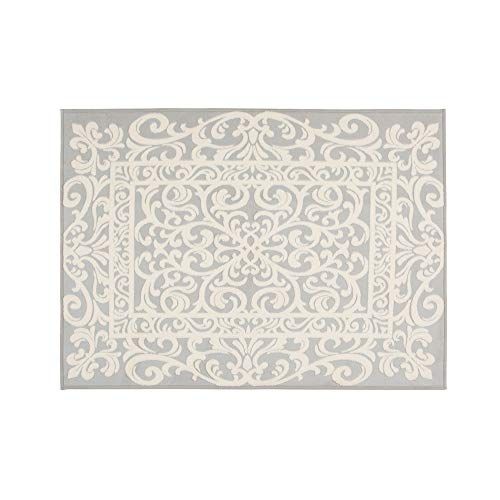 Francfranc フランフラン エルフィア ホットカーペットラグ M グレー×アイボリー 190×140cm 絨毯 床暖房可 洗濯機可