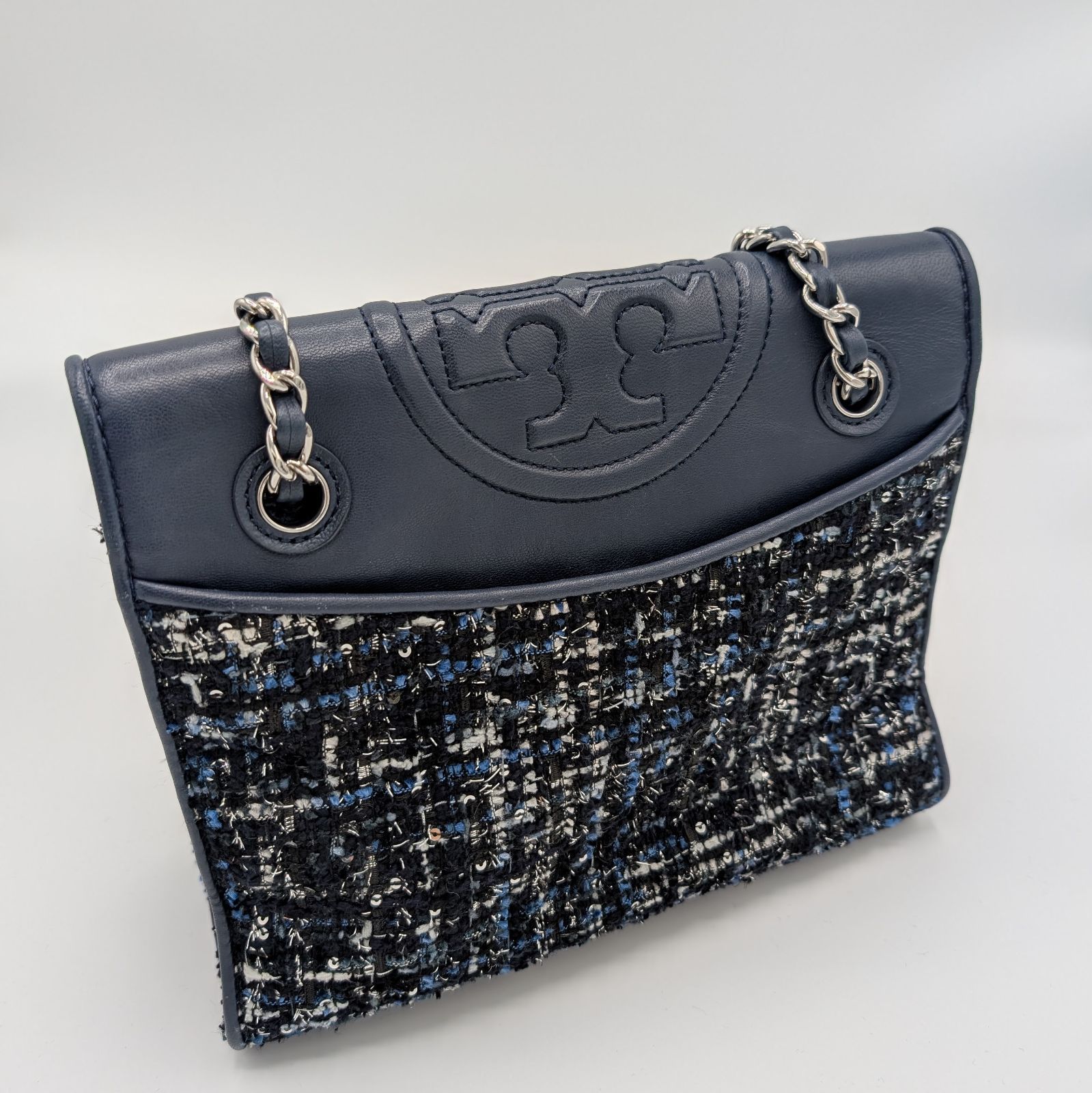 美品】トリーバーチ/TORYBURCH チェーン ショルダーバッグ ツイード 