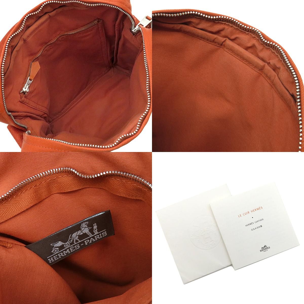 エルメス HERMES ショルダーバッグ アカプルコ ポシェット バンドリエール トワルシェブロン レザー オレンジ シルバー金具【中古】 - メルカリ