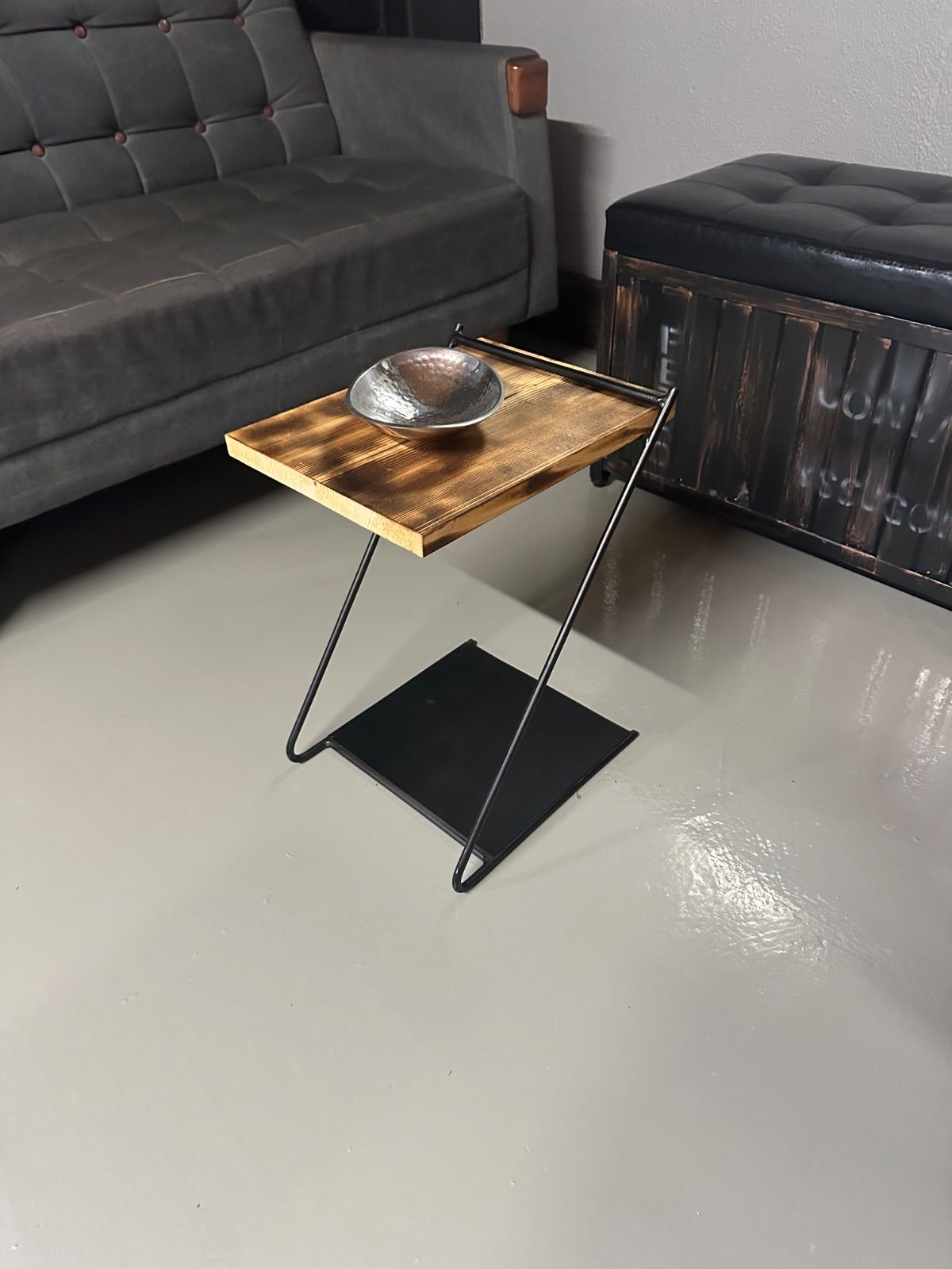 リメイク　アイアンサイドテーブル　男前 アイアンサイドテーブル 丸 サイドテーブル R32FACTORY 通販 5538117