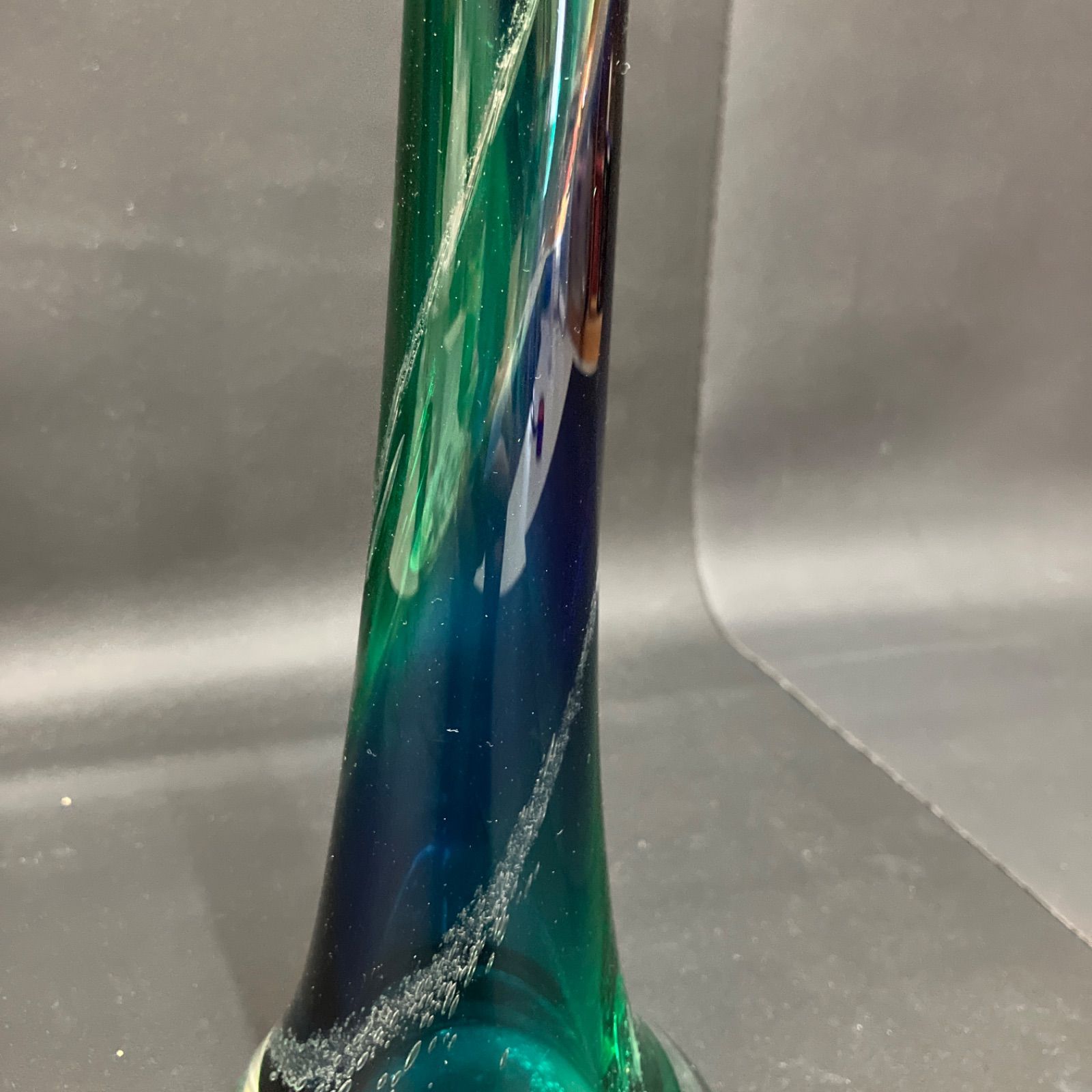 一輪挿し　花瓶　能登島ガラス工房 未使用　一輪挿し　能登島ガラス工房　花瓶 フラワーベース 花瓶 花器 一輪挿し 昭和レトロ 花入 インテリア ガラス アンティーク