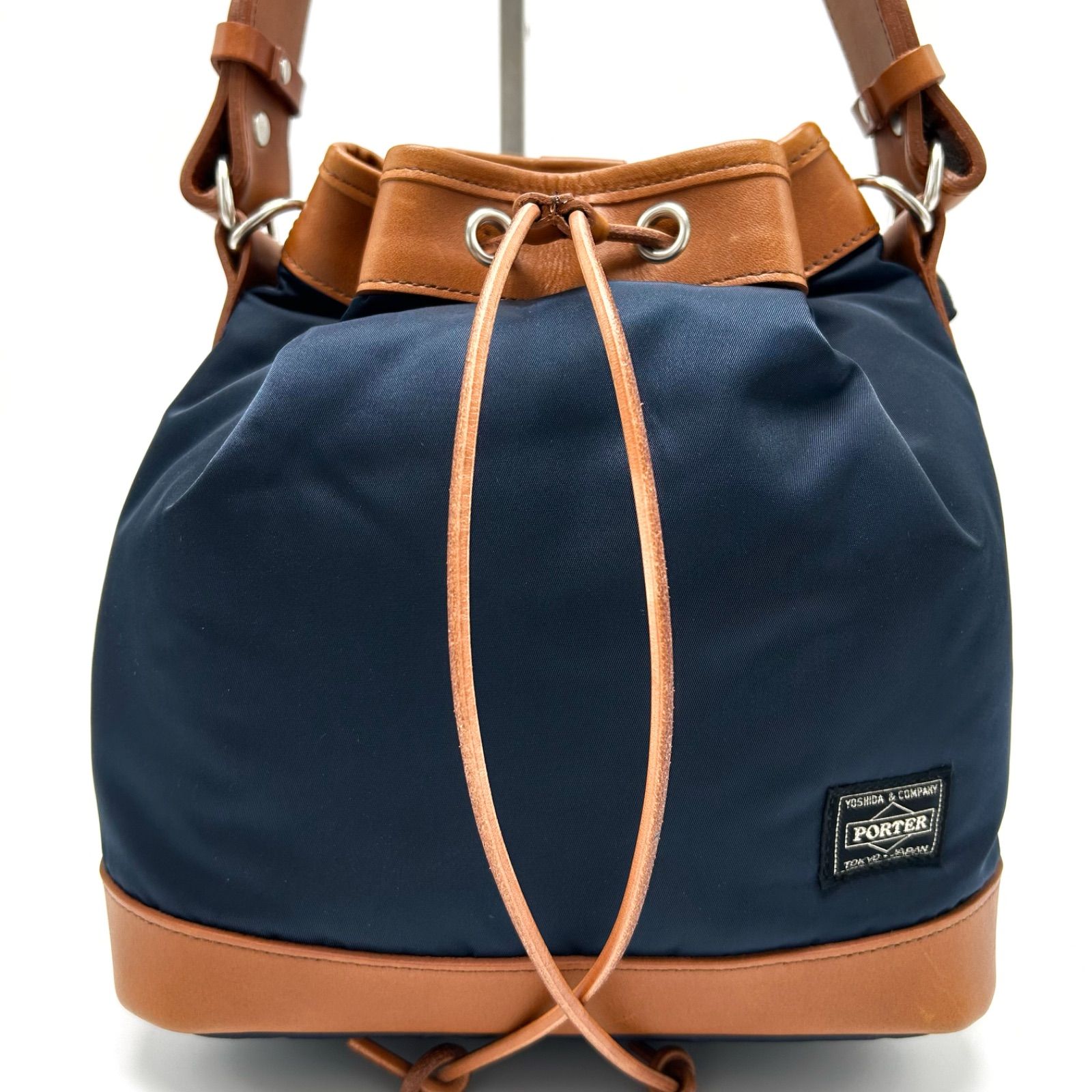 美品　ポーター　ドロー　ストリング　2way ショルダー　バッグ　ハンド　巾着 美品ポータードローストリング2way ショルダーバッグハンド巾着