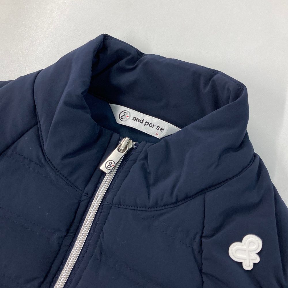 サイズ：L AND PER SE アンパスィ 中綿 ノースリーブ ジップワンピース