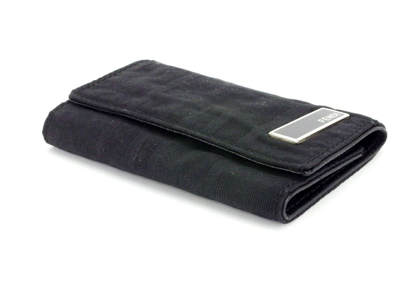 フェンディ FENDI キーケース ズッカ ブラック シルバー