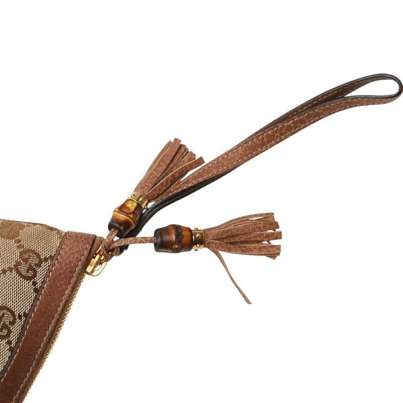 グッチ GGキャンバス バンブー ポーチ 小物入れ 220091 ベージュ  