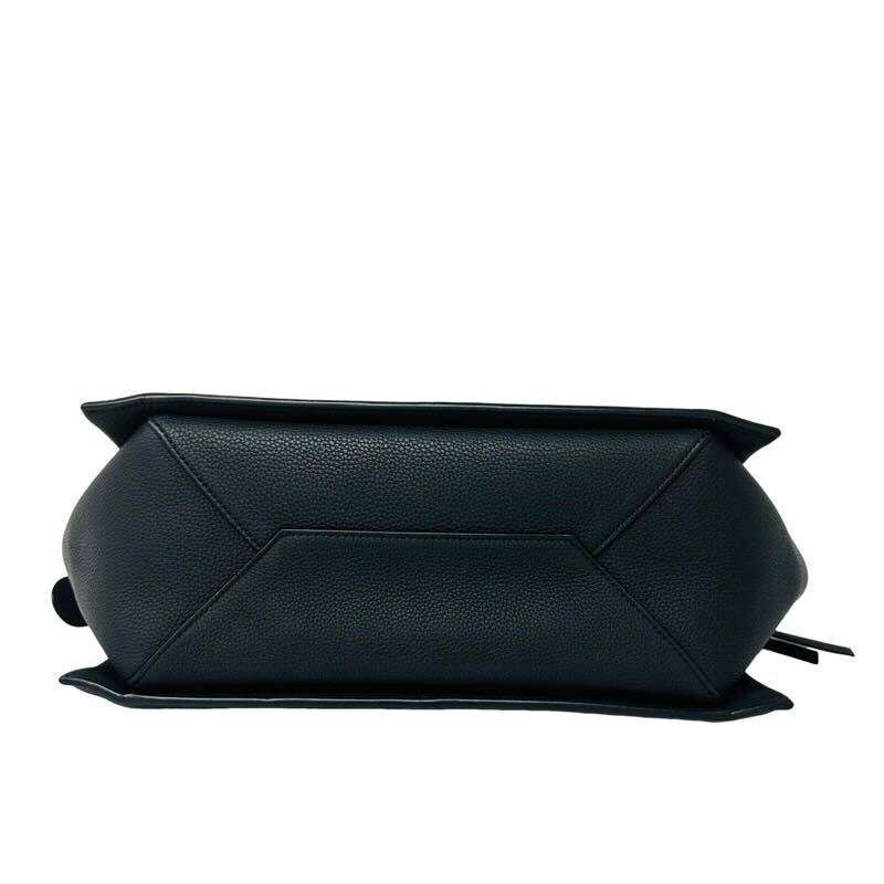 CÉLINE ブラック レザーハンドバッグ CELINE ブラックレザー ハンドバッグ - メルカリ