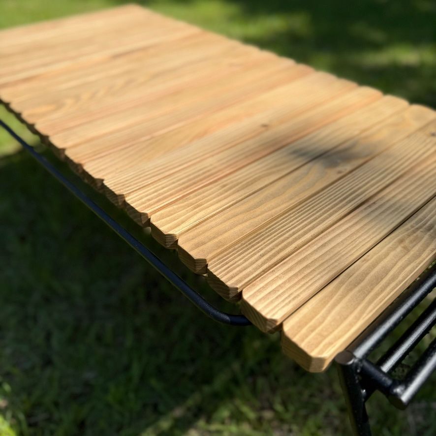 IGT対応 折りたたみアイアンテーブル ジャコビーン色-フラットバーナーテーブル IGT対応】フラットバーナー用アイアンローテーブル｜無骨