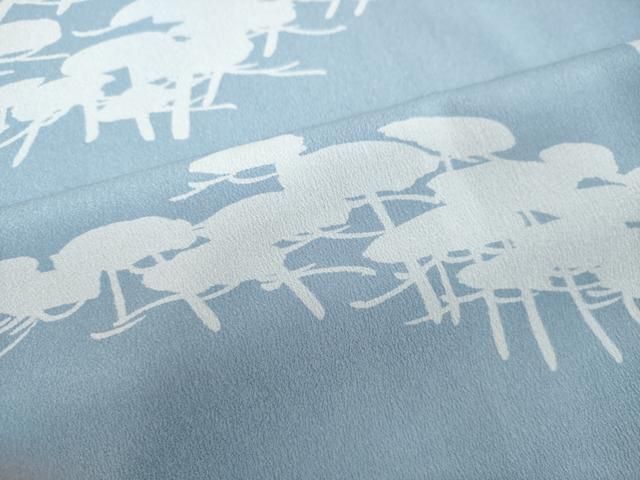 平和屋着物○男性 長襦袢 無双仕立て 風景文 暈し染め 金彩 洗える着物