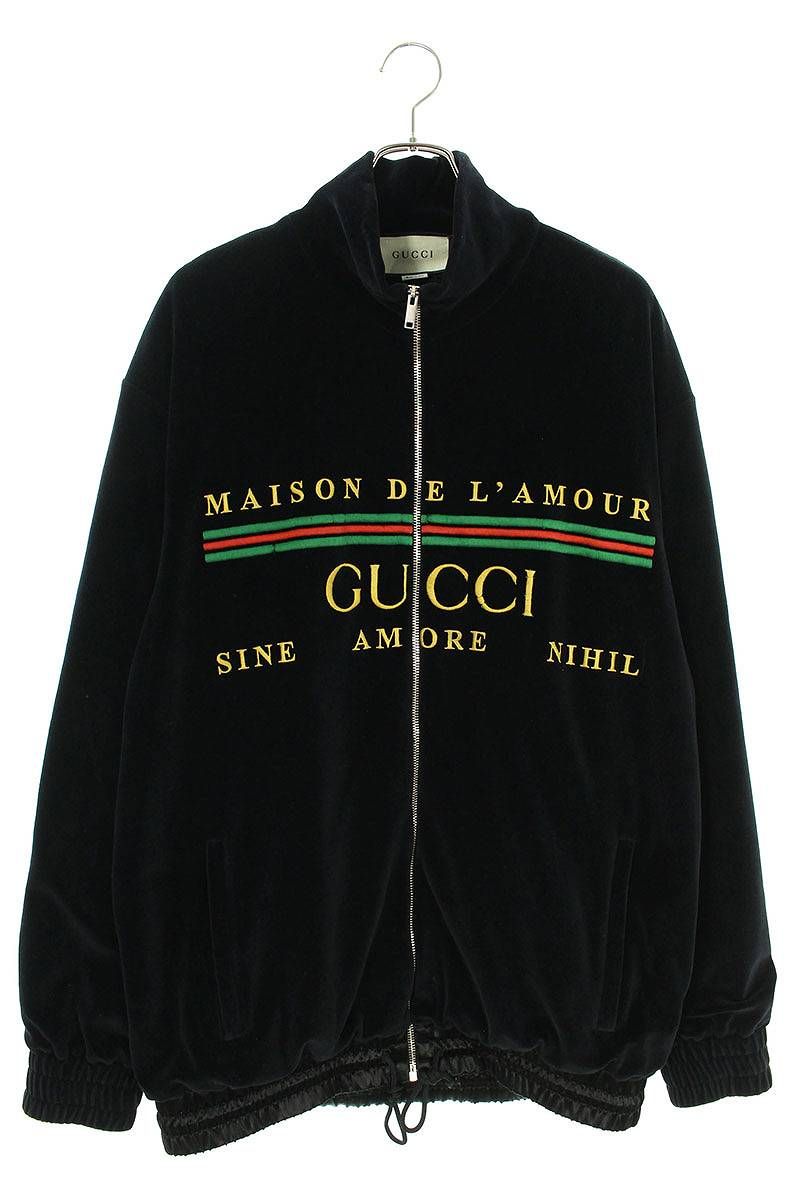 【GUCCI/グッチ】ベロア ブルゾン(S) Reversible nylon canvas jacket in dark blue | GUCCI® US