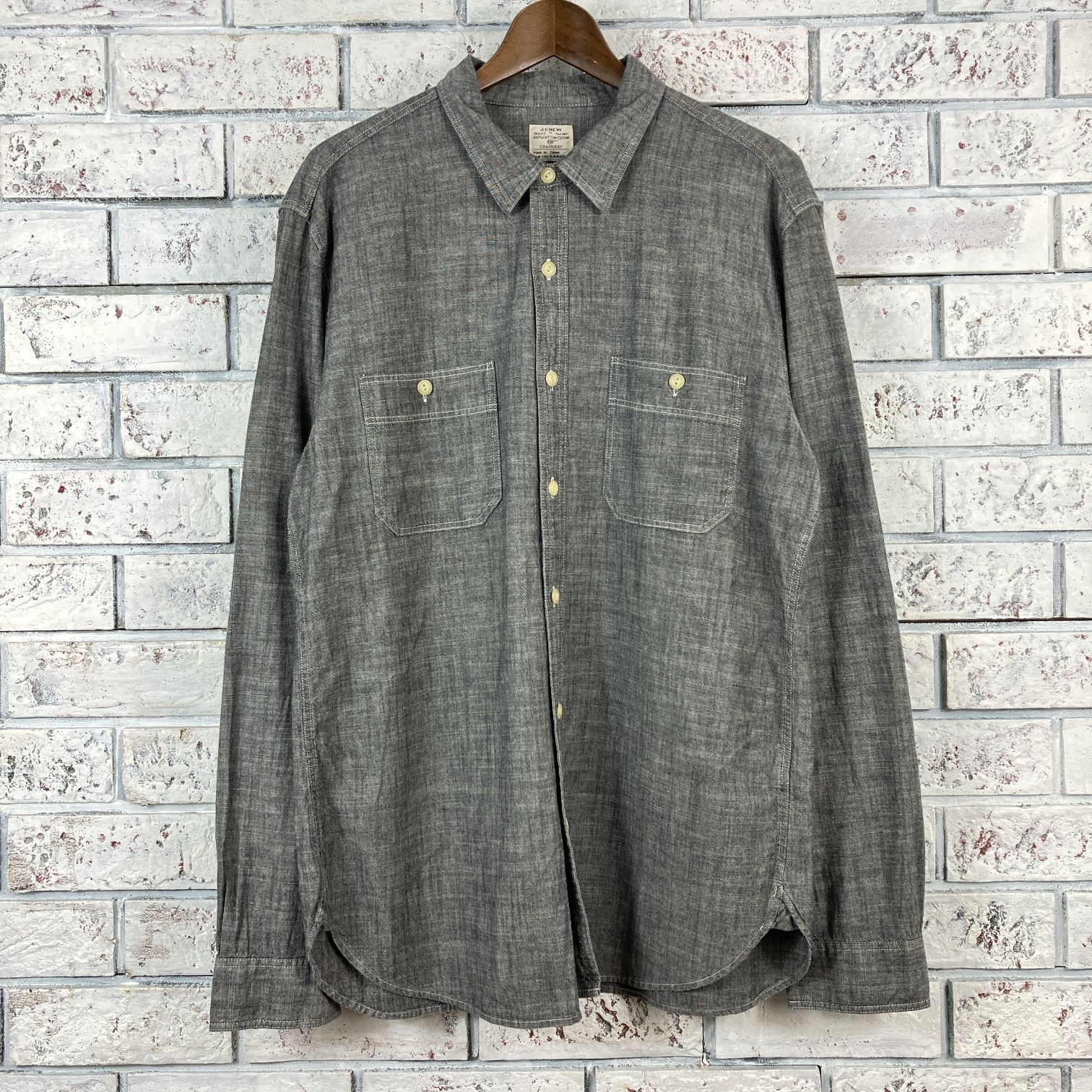 J.CREW チンスト ブラックシャンブレー シャツ J CREW CHIN - STRAP BLACK CHAMBLER SHIRTS