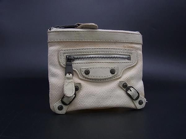 BALENCIAGA バレンシアガ キャンバス×レザー ポーチ 小物入れ