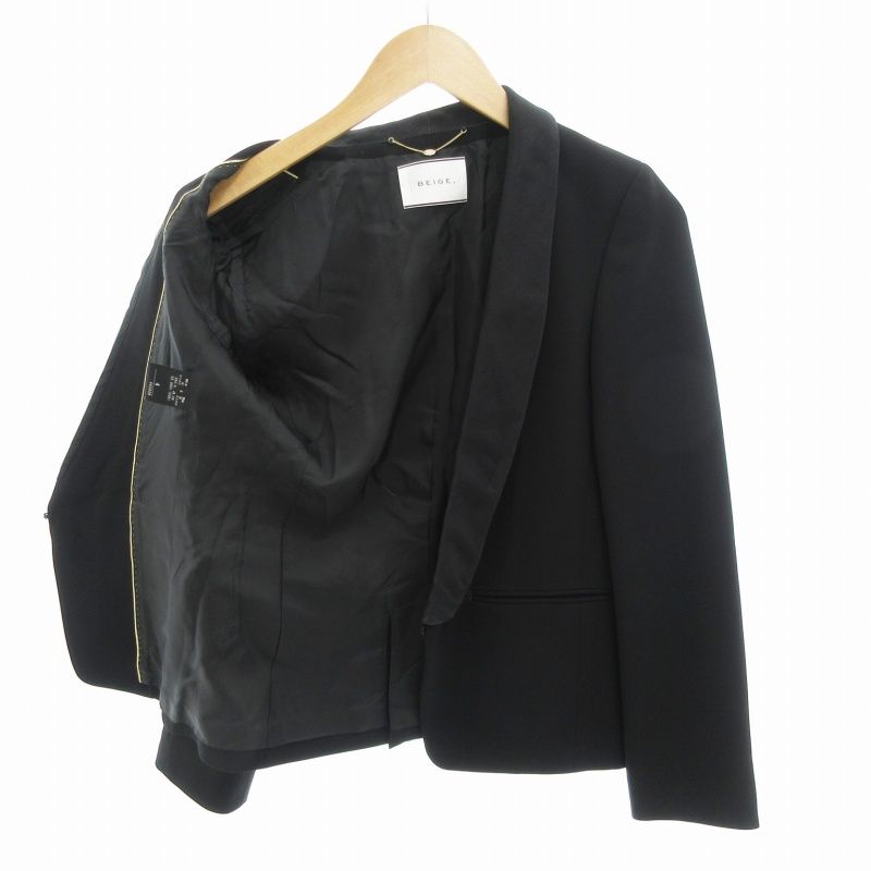 NEWモデル ベイジ BEIGE 黒 4 ショート丈 ショールカラー ジャケット ジャケット・アウター