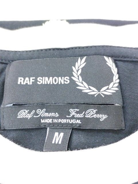 K013 [春夏物][コラボ] RAF SIMONS×FRED PERRY 半袖 Tシャツ ブラック M ラフ・シモンズ フレッドペリー | K★