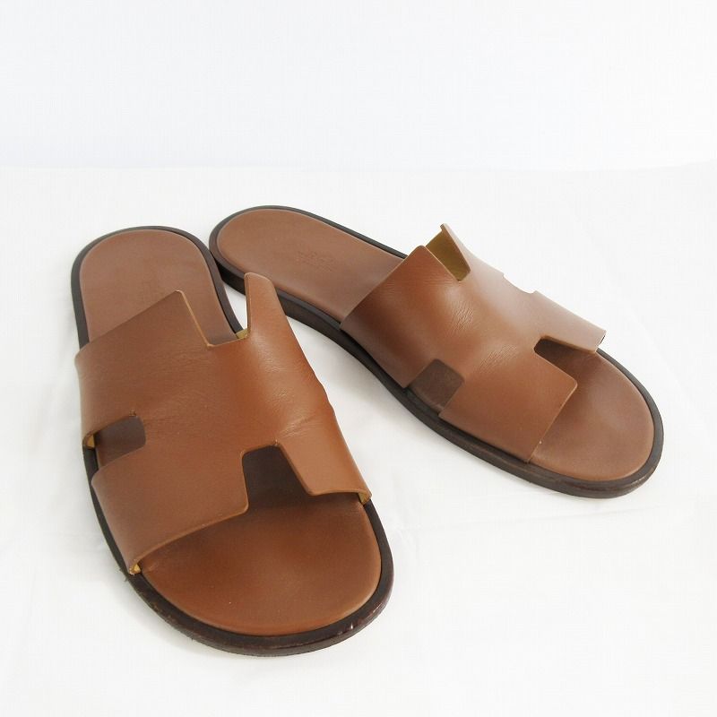  エルメス HERMES サンダル イズミール レザー ゴールド 44 1 2 約29ｃｍ 靴 サンダル 靴