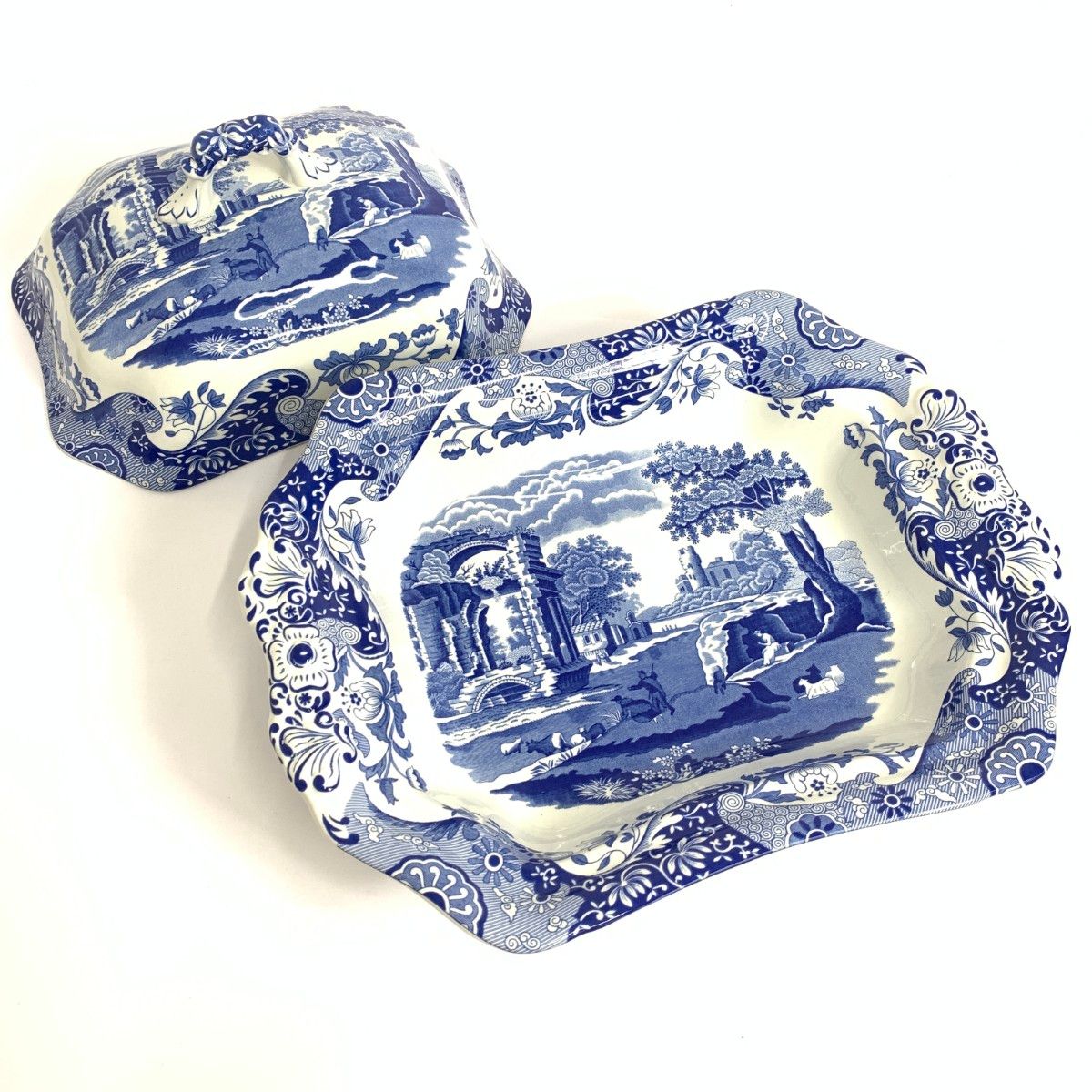 SPODE スポード カバードベジタブルディッシュ/ブルーイタリアン