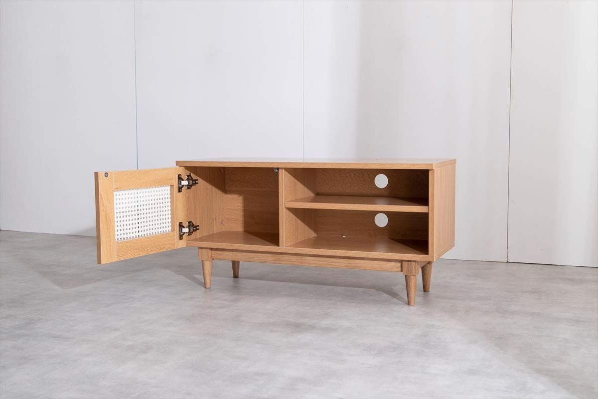 【美品】ラタン調 テレビ台 幅90cm ラタン調テレビ台 2段収納タイプ [幅90] | 【公式】LOWYA(ロウヤ