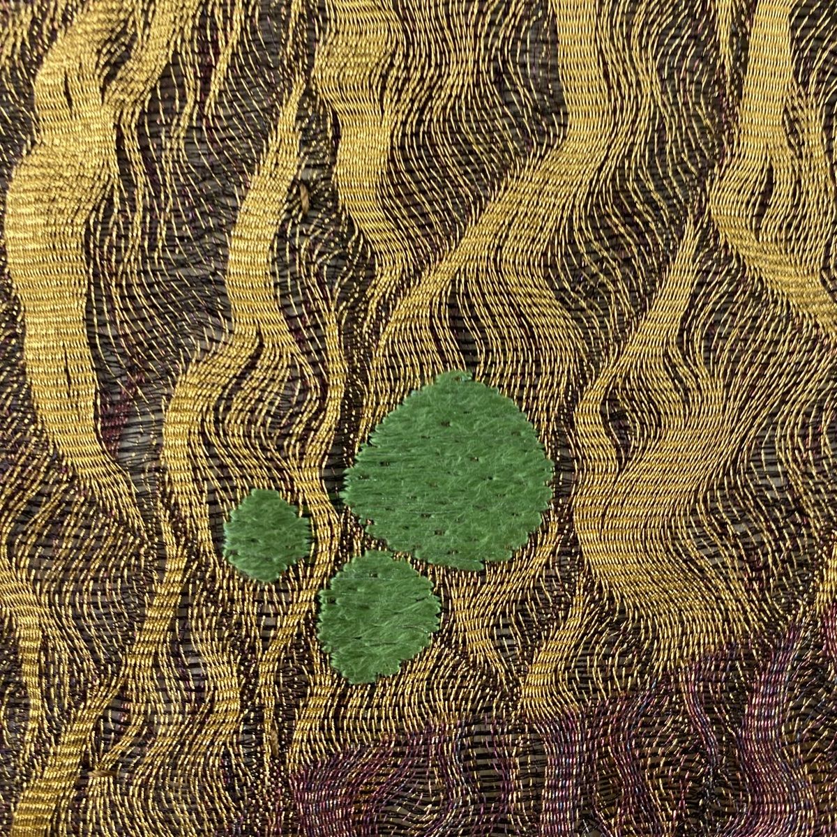 付け帯 作り帯 雪輪 幾何学模様 金銀糸 唐織 赤紫 正絹