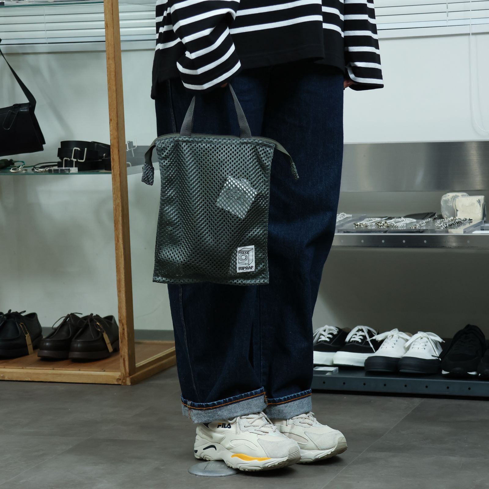 Riprap リップラップ MESH WASH BAG S-SIZE GRAY メッシュウォッシュ 