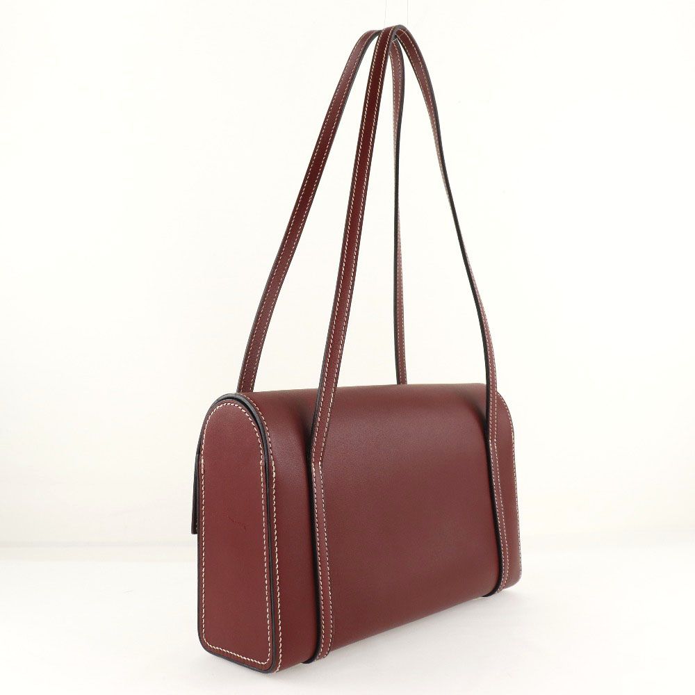 HERMES】エルメス クラケット カーフ ボルドー □F レディース ハンド  