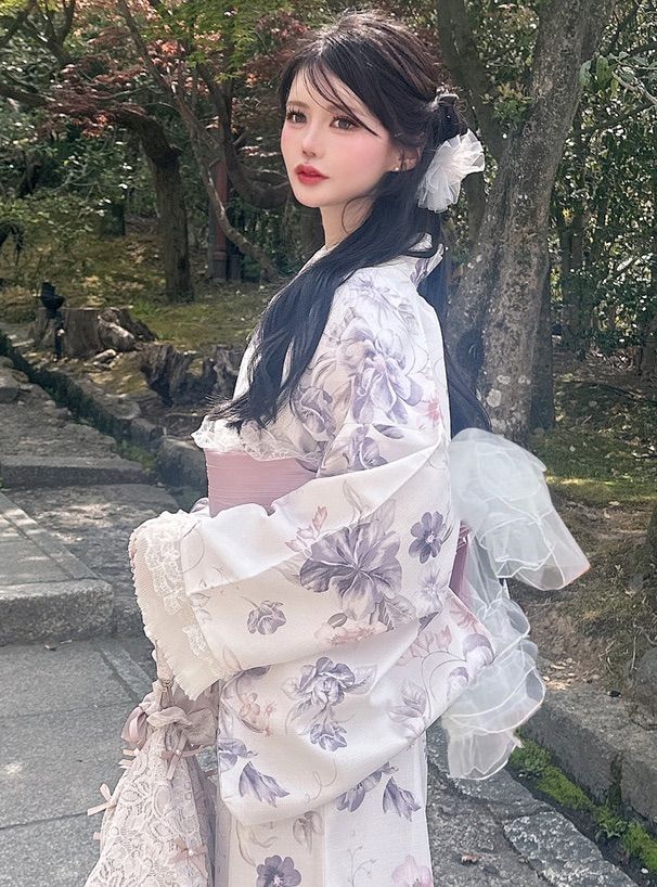 浴衣 花柄 GRL 3点セット2Way花柄セパレート浴衣[gi1604] 3点セット