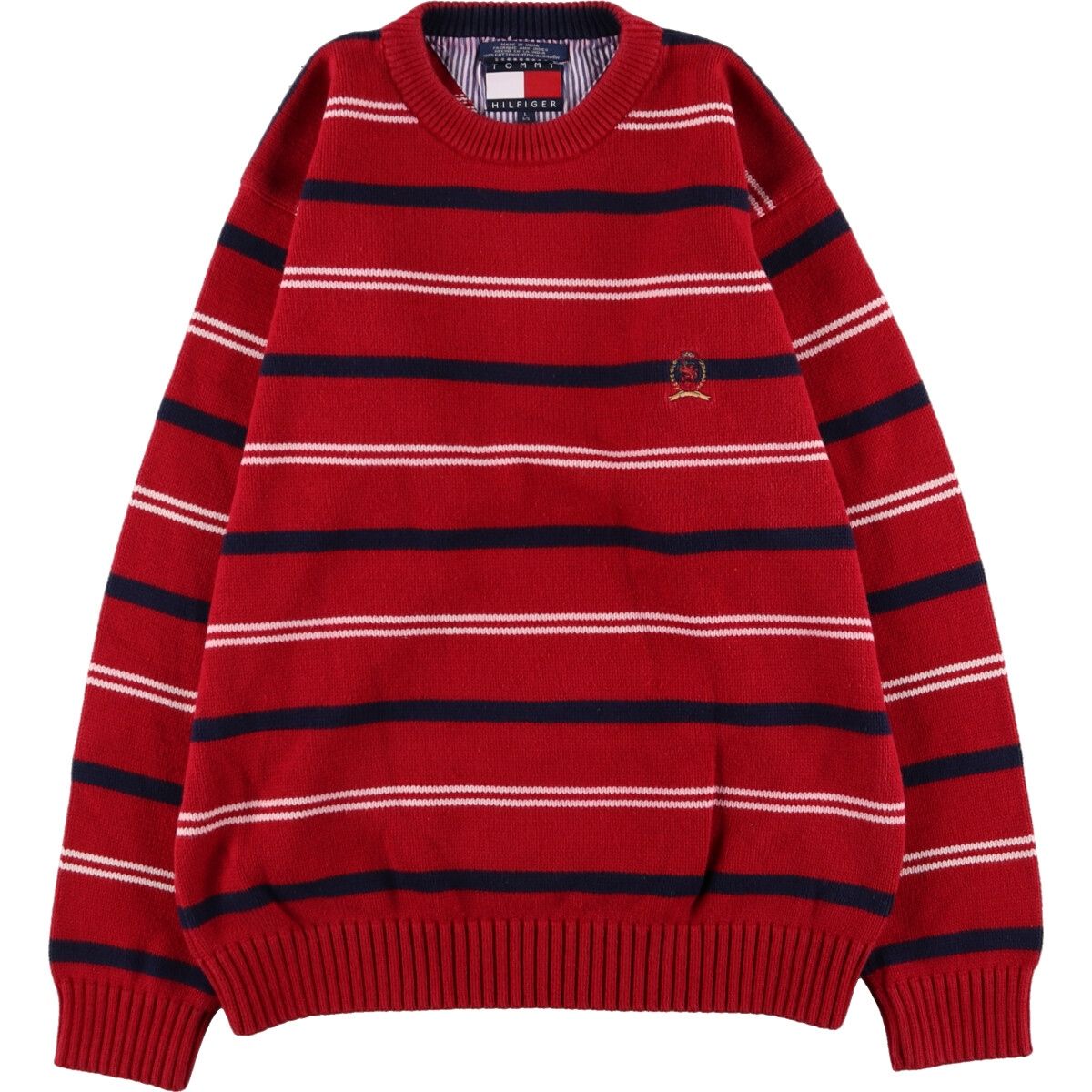 古着 90年代 トミーヒルフィガー TOMMY HILFIGER ボーダー柄 コットン