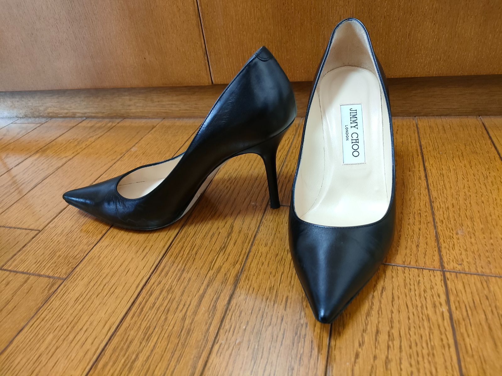 JIMMY CHOO ブラックハイヒール 37.5