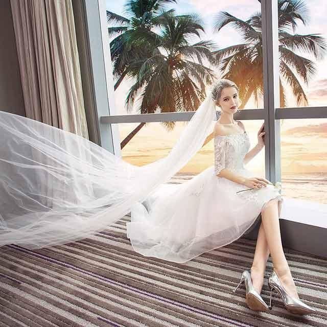 ショート丈 結婚式ドレス