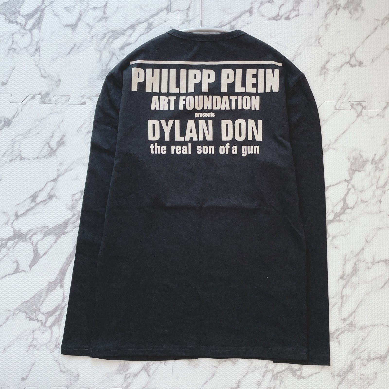 Philipp Plein ロンT (S) ユニセック スカル ドクロ 刺繍 黒 ブラック 