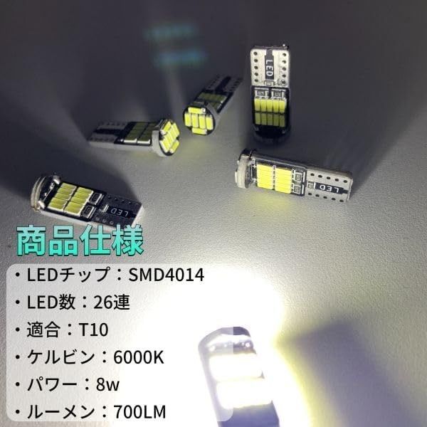 超爆光！ステップワゴン RK5 LED スモール ポジション ライセンス ナンバー灯 4点 T10 ホワイト ウェッジ球 12V カー用品