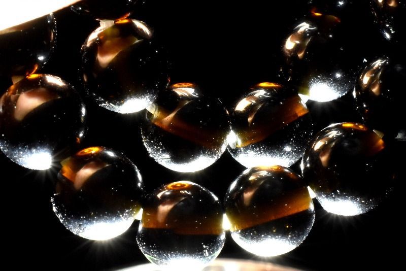 １点物 テクタイト黒隕石 14mm ブレスレット パワーストーン 天然石 _MA9391