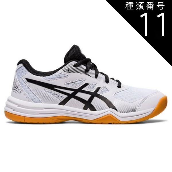 25.0cm アシックス：UPCOURT 5 GS　バレーボールシューズ　asics　アップコート5GS　キッズ　インドアスポーツ シューズ　1074A039-102　ホワイト／ブラック　6819