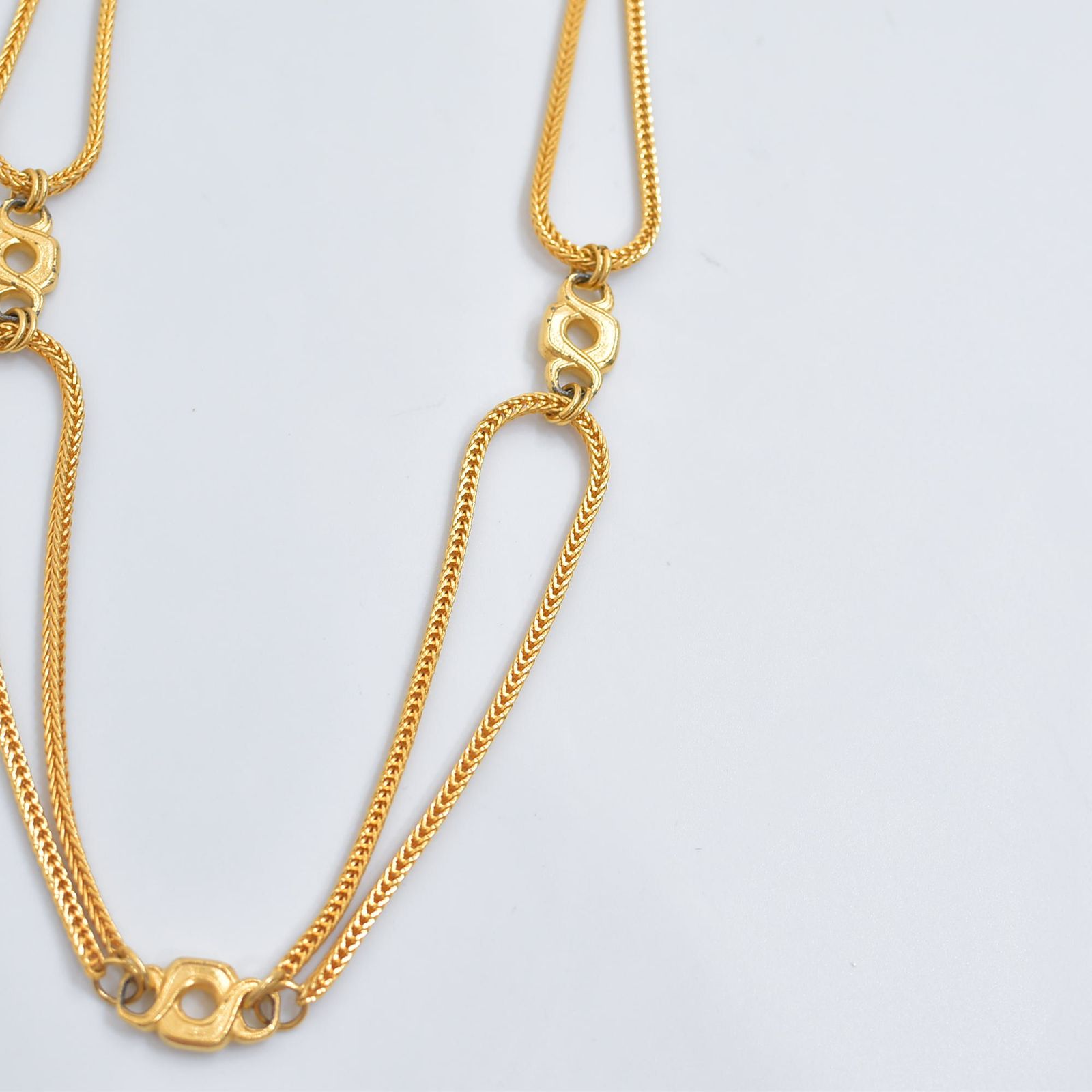 ゴールドチェーン ロングネックレス 変則デザイン ヴィンテージ ビンテージ アクセサリー vintage chain necklace