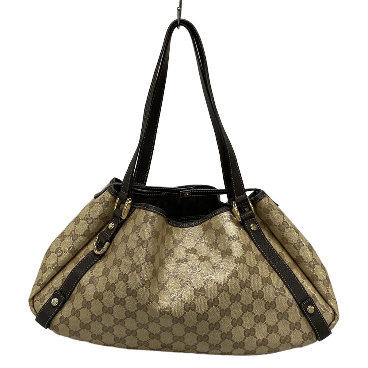 GUCCI グッチ トートバッグ アビー|クリスタルGG 293578 ベージュ×ダークブラウン レザー