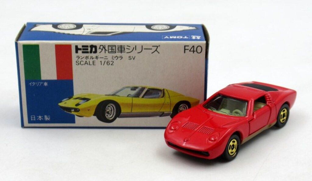 トミー トミカ青箱日本製 ランボルギーニ ミウラSV 赤/金 F40-1-1