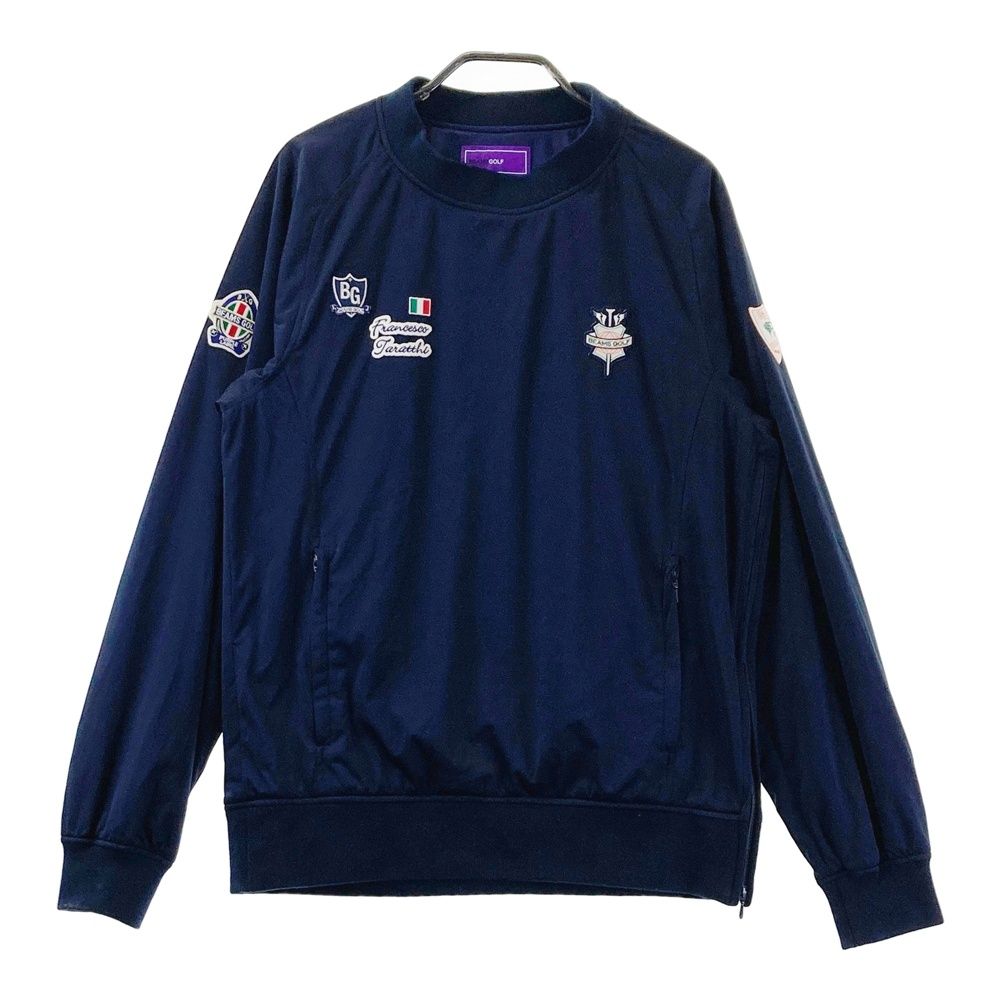 サイズ：M BEAMS GOLF ビームスゴルフ ×CHAMPION Vネック 長袖ブルゾン  ネイビー系 [240101424129] ゴルフウェア メンズ ストスト BEAMS GOLF ビームスゴルフ ×CHAMPION Vネック 長袖ブルゾン