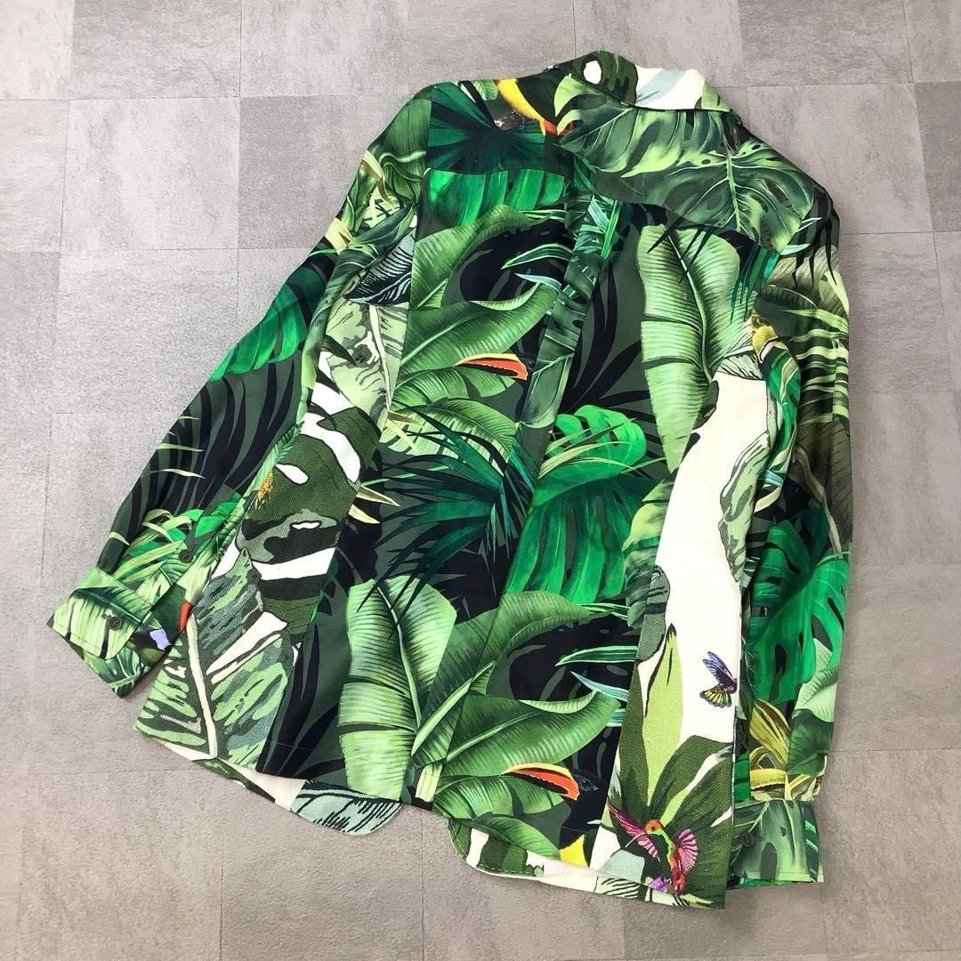 シルク リネン100% MaxMara マックスマーラ 総柄 異素材 シルクジャケット