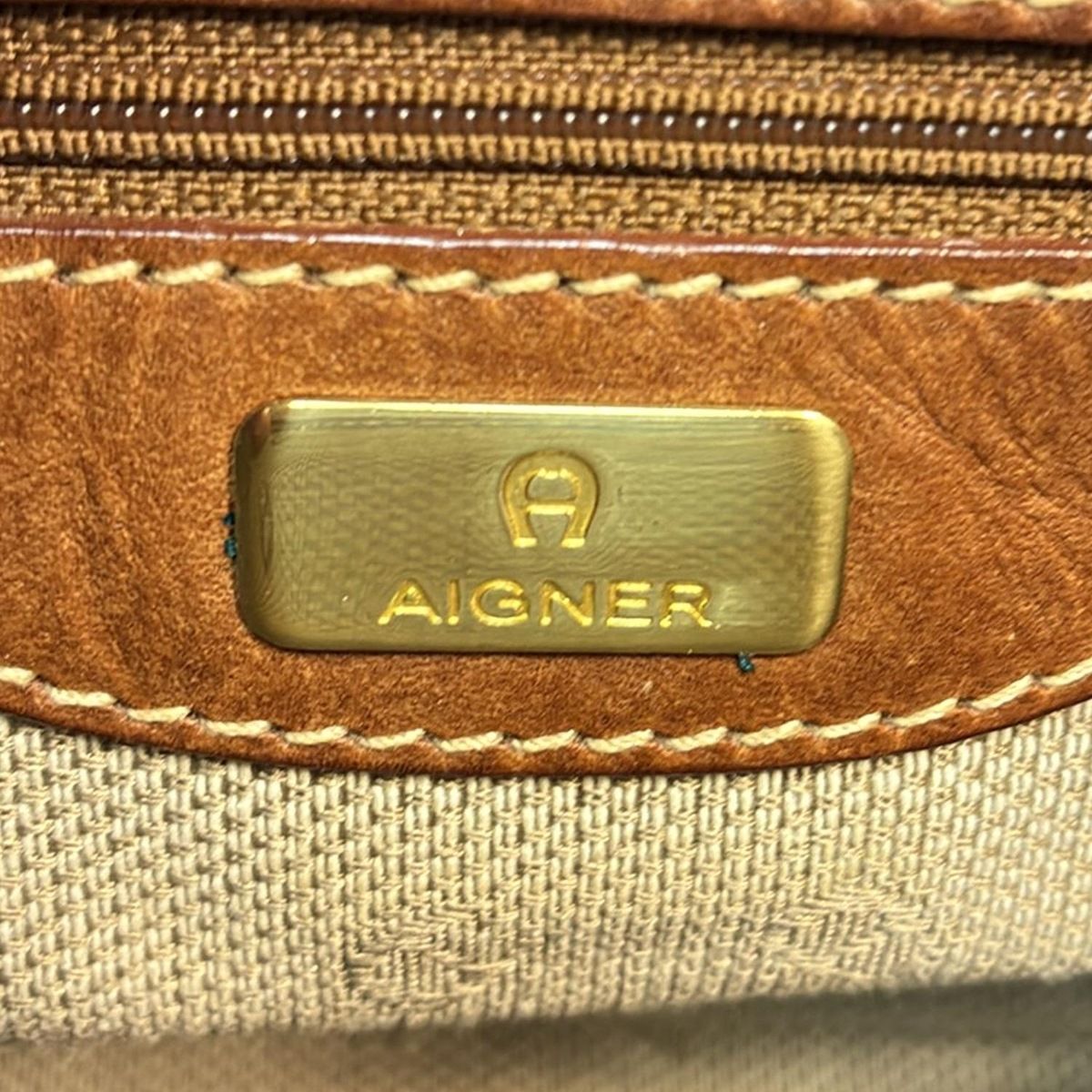 AIGNER アイグナー　ボストン　レザー　ブラウン　茶色 AIGNER - AIGNER アイグナー 本革 レザー ボストン バッグ