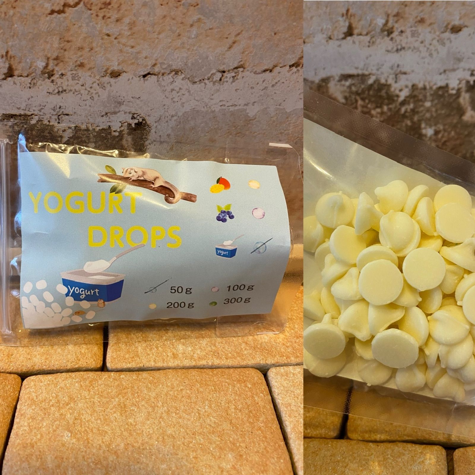 ヨーグルトドロップ300㌘×2、小動物おやつ Exotic Nutrition ヨーグルトドロップ 100g | フクロモモンガ