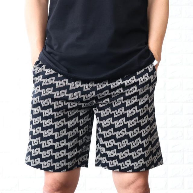 ディーゼル ハーフパンツ メンズ ショートパンツ ブラック ブランドロゴ DIESEL A00964 0LICW E0013