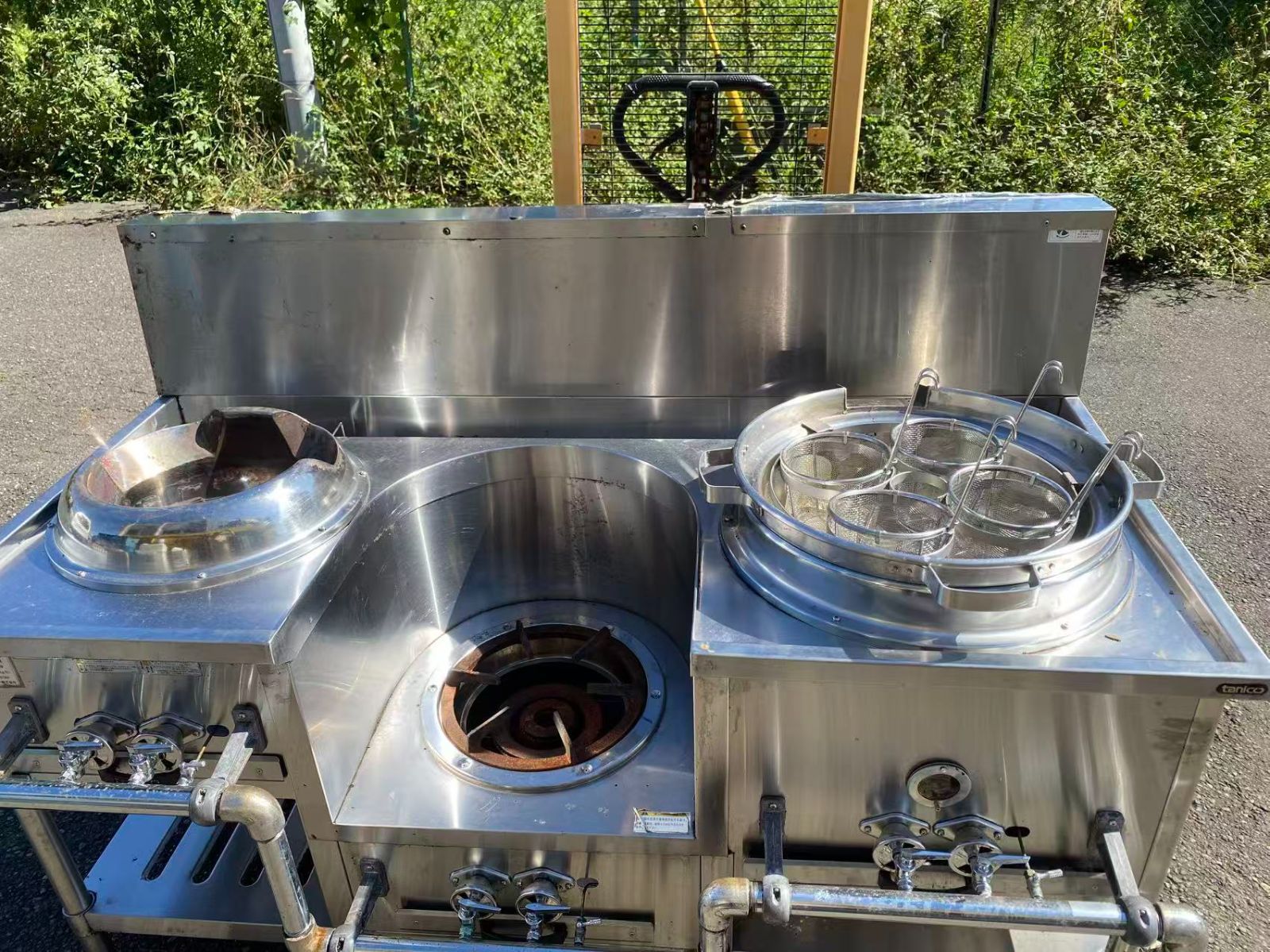 タニコ―中華レンジ3口 湯で麺機 スープ 炒め CR-160H LPガス
