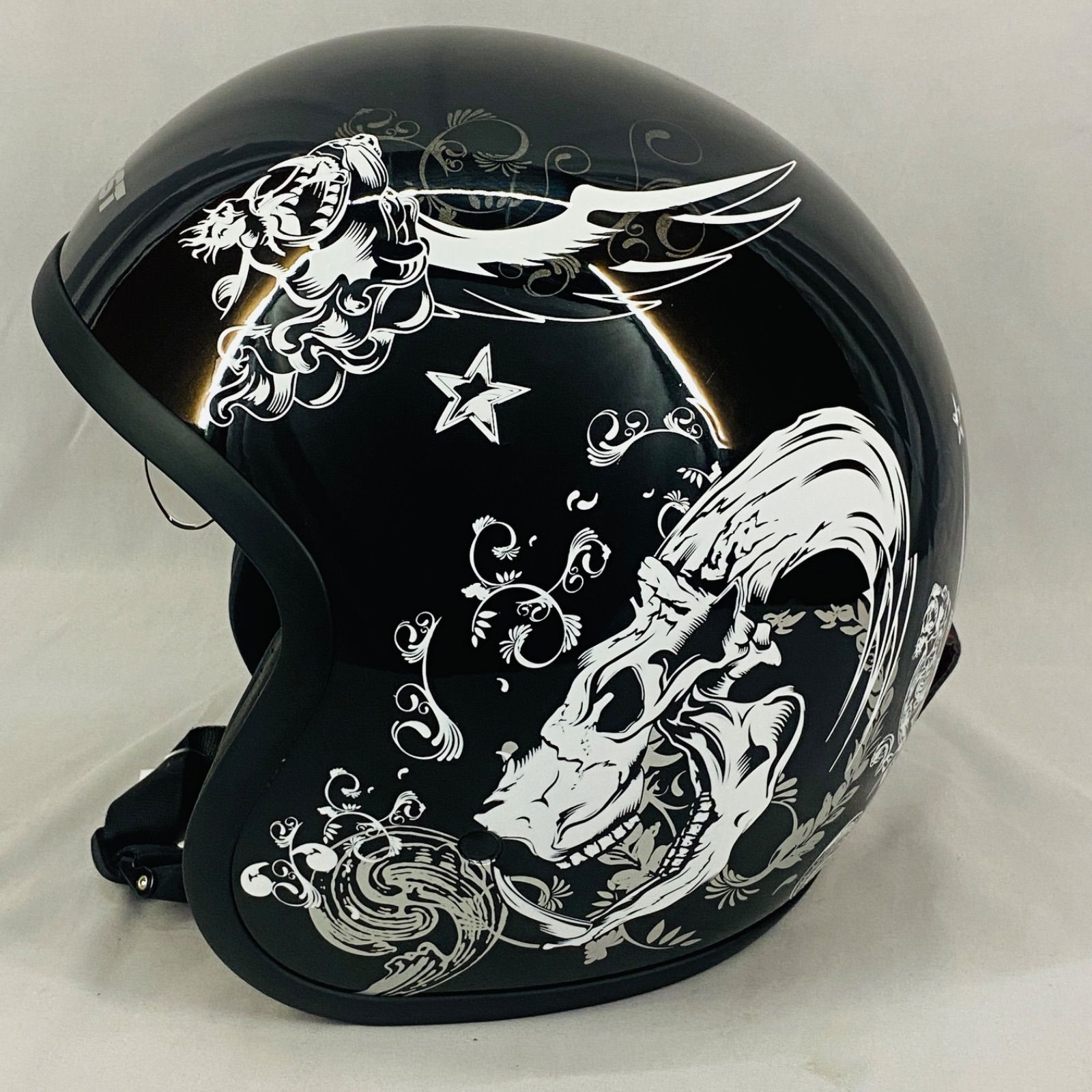 未使用 CREST CHROME.J クレスト ジェットヘルメット ブラック