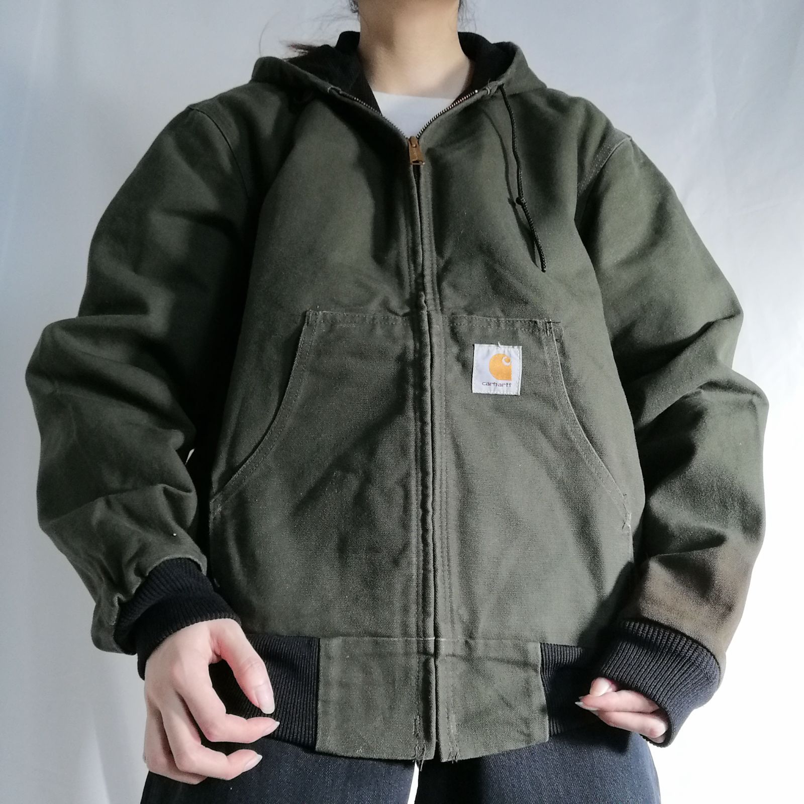 80年代 USA製 Carhartt カーハート アクティブジャケット フーディ アクティブパーカー ダックジャケット MOS グリーン 緑 メンズ  M - メルカリ