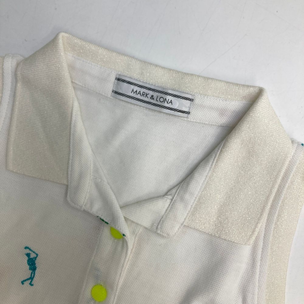 サイズ：M MARK&LONA マークアンドロナ ノースリーブポロシャツ 総柄